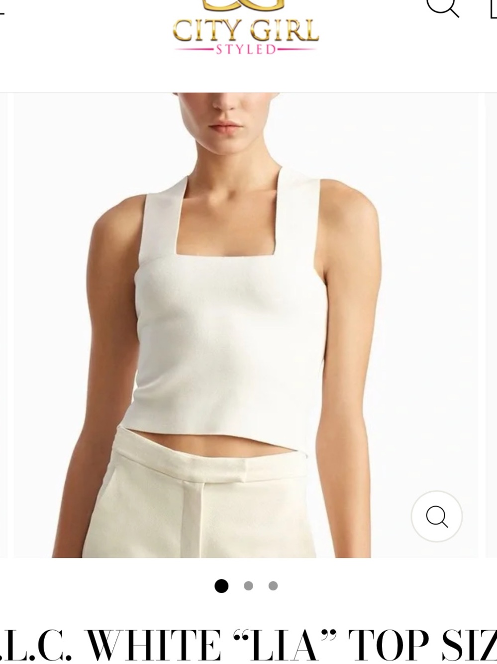 A.L.C. White Lia Square-Neck Cropped Tank